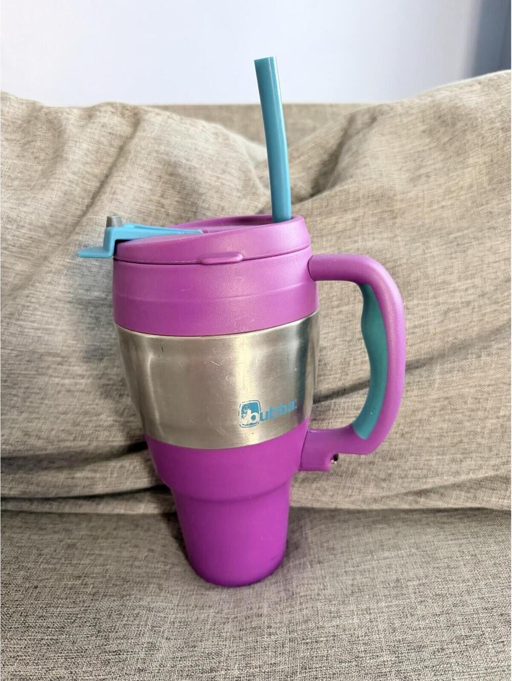 Bubba Insulated Travel Mug 34oz Pink Teal Straw